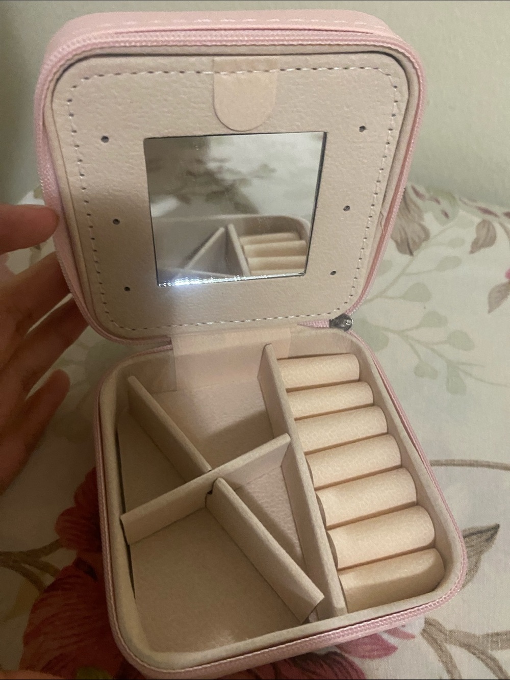 Compact Pink Travel Jewelry Case - Women Accessories